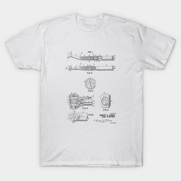 Dental Hand Piece Vintage Patent Hand Drawing T-Shirt by TheYoungDesigns